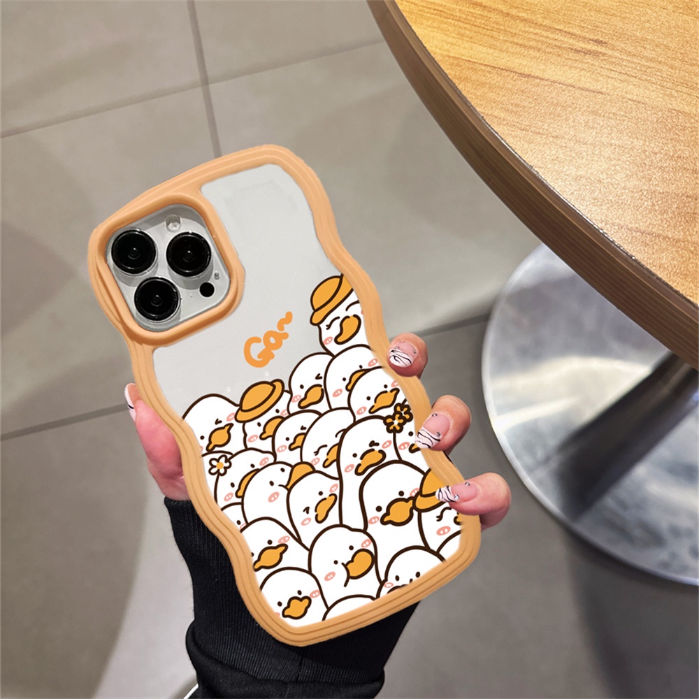 Realme 10 C33 C30 C31 C35 C21Y C25Y Realme C11 C25 C17 C15 C12 C3 C2 Realme 7i 5 5i 6i 7 Pro Lucu Kartun Bebek Gelombang Tepi TPU Phone Case Cover