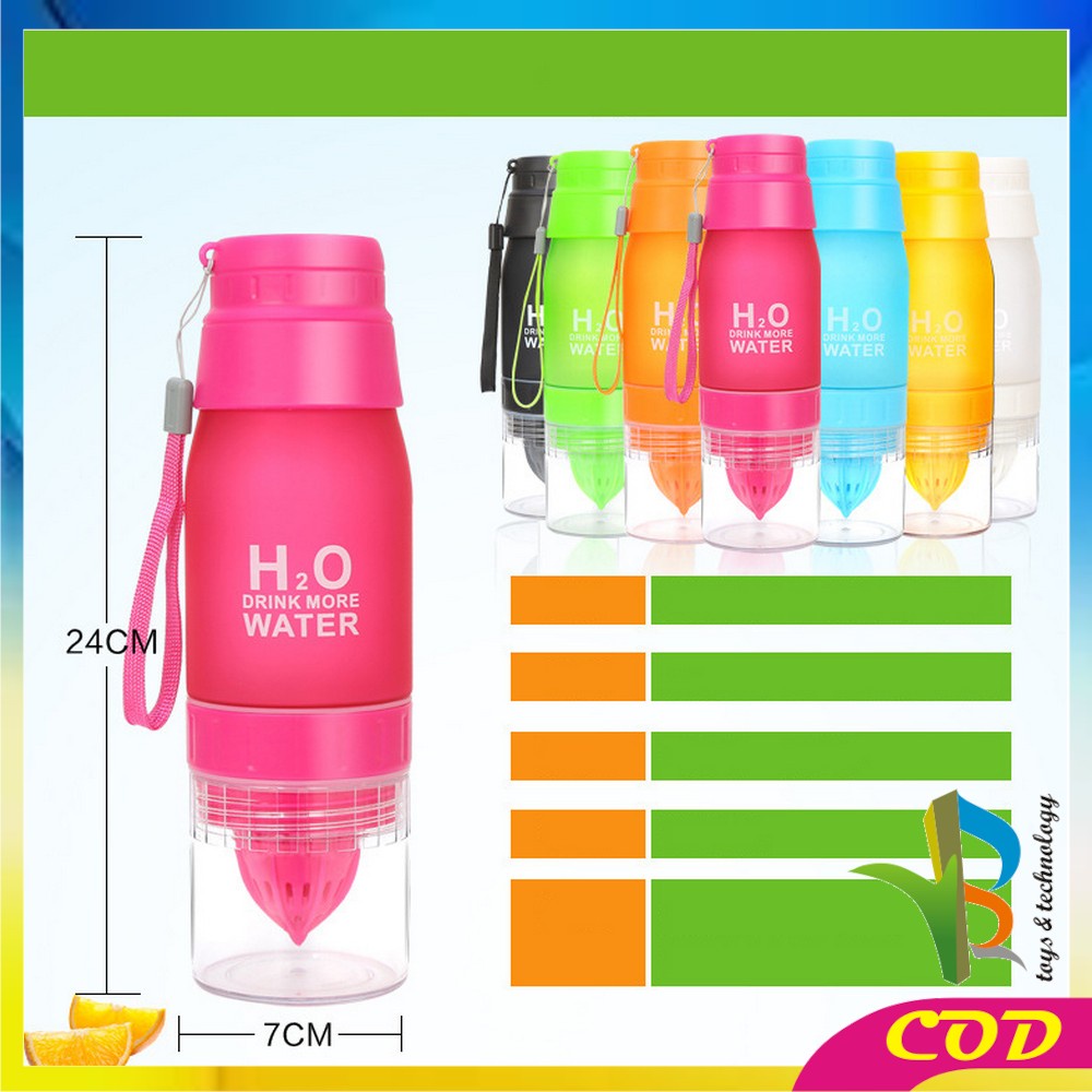 RB-C708 Botol Minum Infuser H2O Tempat Minum Tumbler Ada Alat Peras Jeruk Infused Water Sari Buah Botol Air Infuse