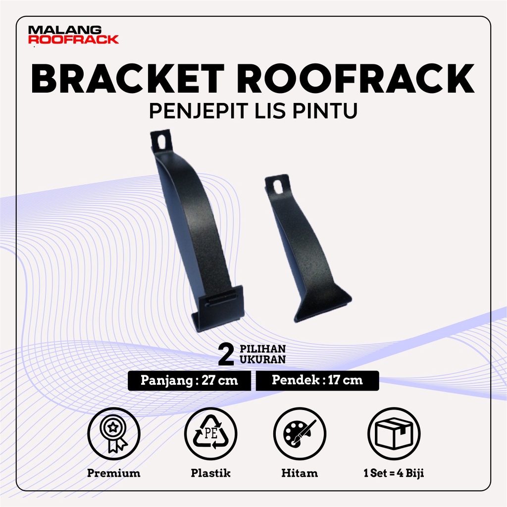 Malang Roofrack Penjepit Lis Pintu Bracket Rak Roof Rack 4pcs