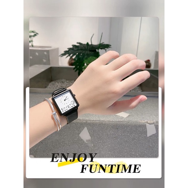 KOOLEY Jam tangan kotak New Fashion Sports Watch Trend Simple Quartz Square Silicone Waterproof Unisex Watch