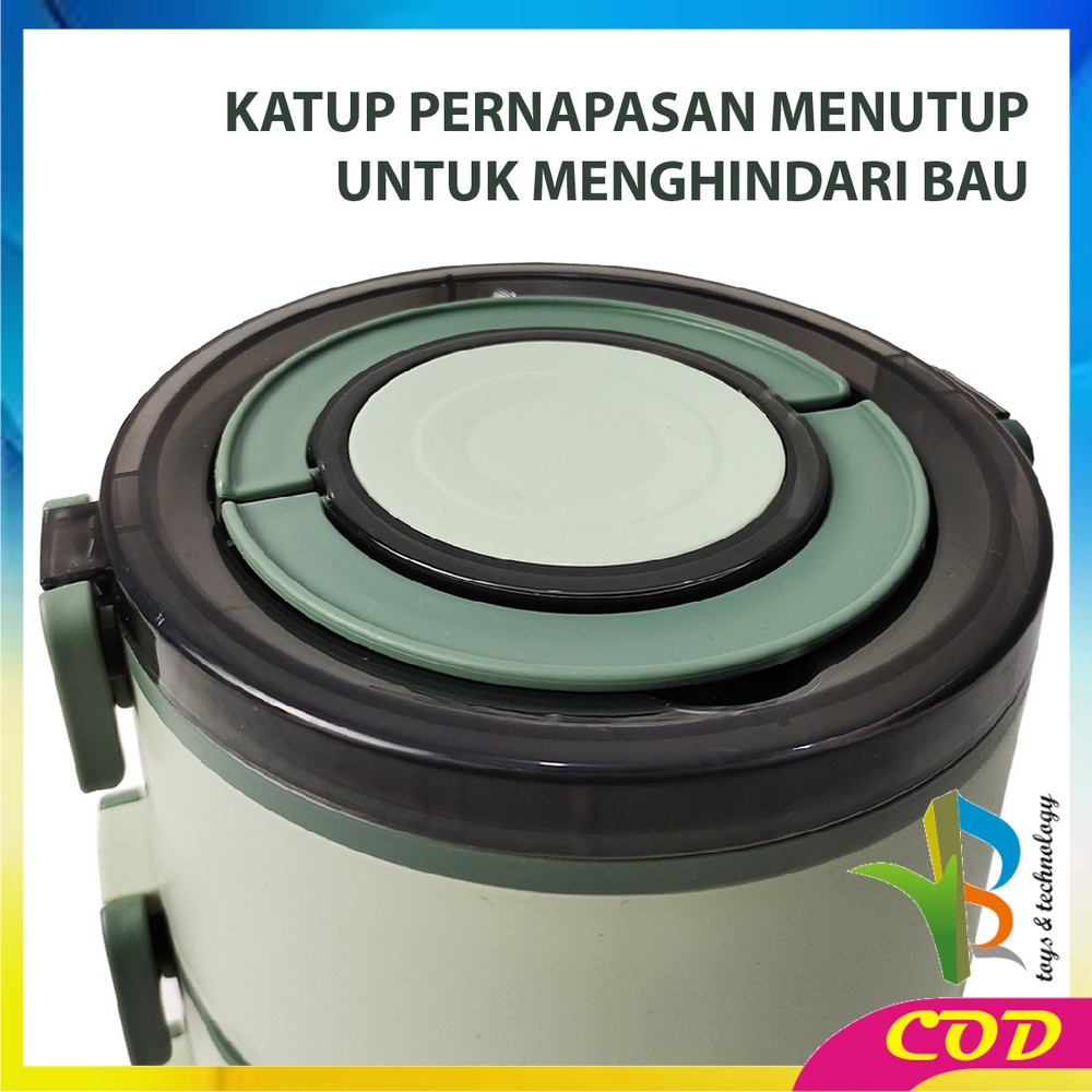 RB-C482 Lunch Box Set Anti Tumpah Kotak Makan Bekal Set Rantang Susun Tempat Makan Portable Rantang Tingkat