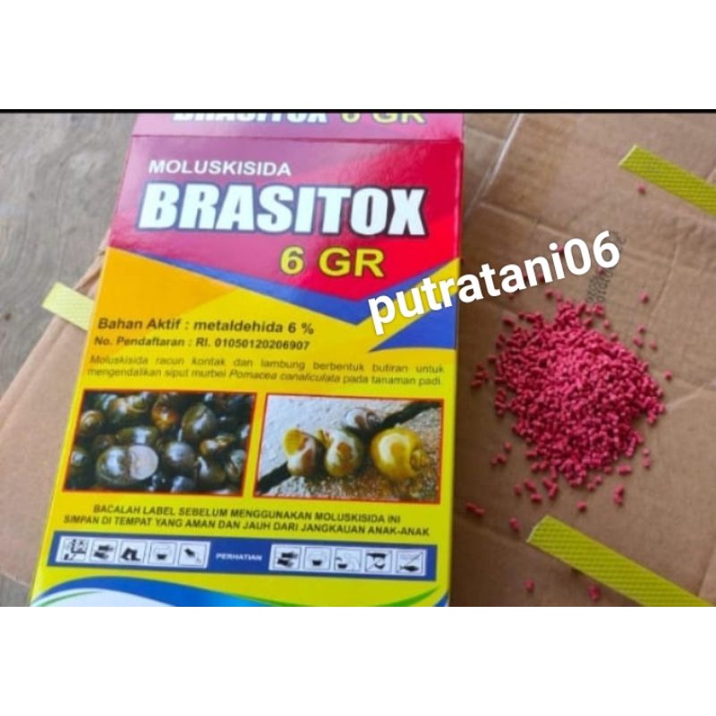 Moluskisida  Brasitox 6 GR 250 Gram Obat Hama Racun Siput Keong Bekicot Sawah