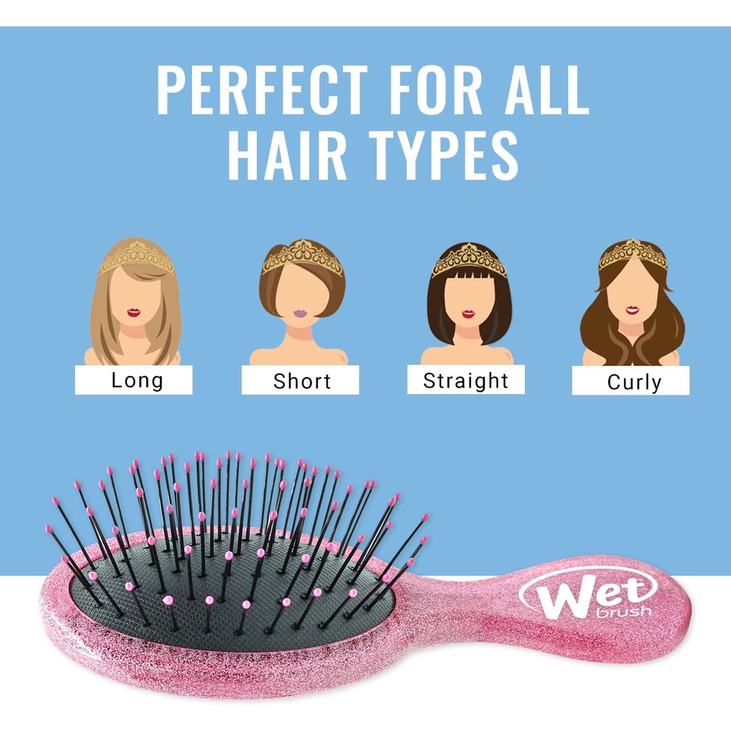 Wetbrush Mini Disney Glitter Ball Sisir Rambut Mini Karakter Disney The Wet Brush Mini Detangler Sisir Anak Dewasa Sisir Anti Kusut