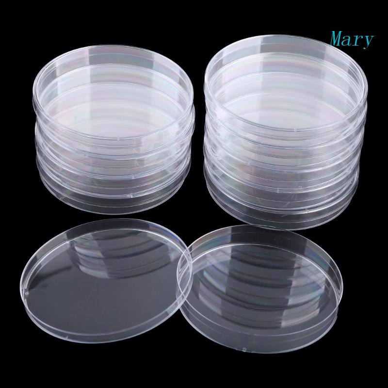 Mary 10Pcs/Pack Piring Petri Plastik 90x15mm Untuk Ragi Bakteri LB Plate