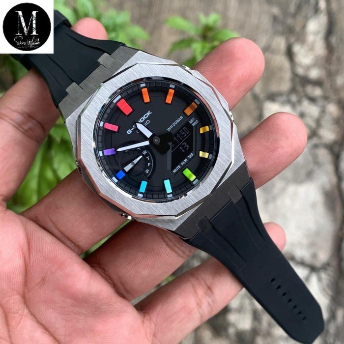 Casio G-Shock GA-2100 Original SKE Rainbow Silver Rubber Black Gen5