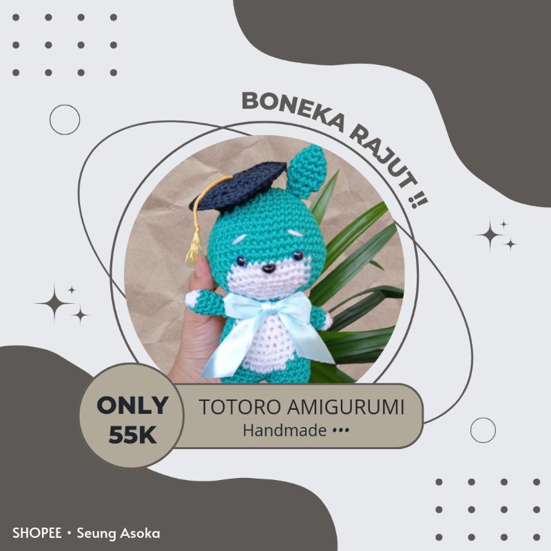Totoro amigurumi boneka wisuda