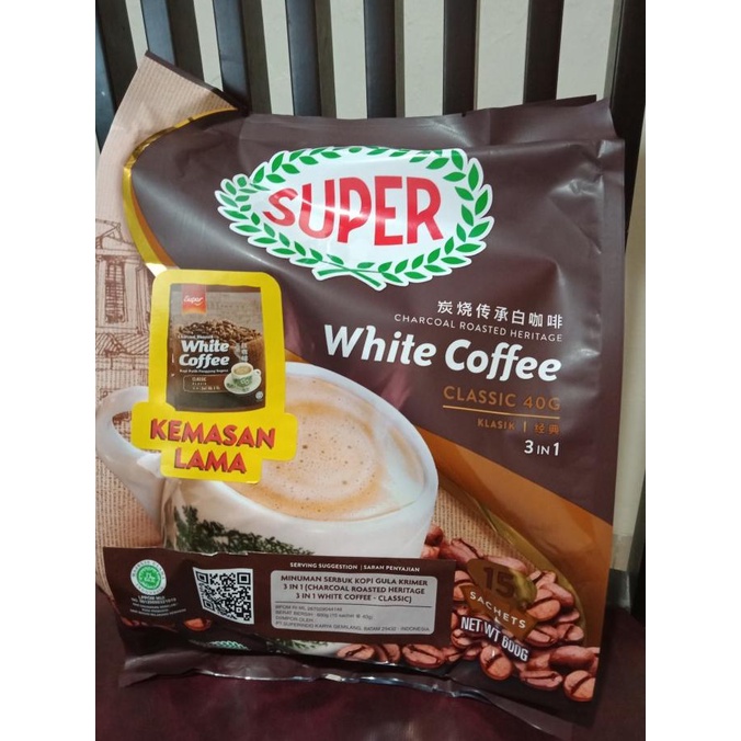 

Super White Coffee Classic / Charcoal Roasted Coffee 3in1 Klasik 600gr