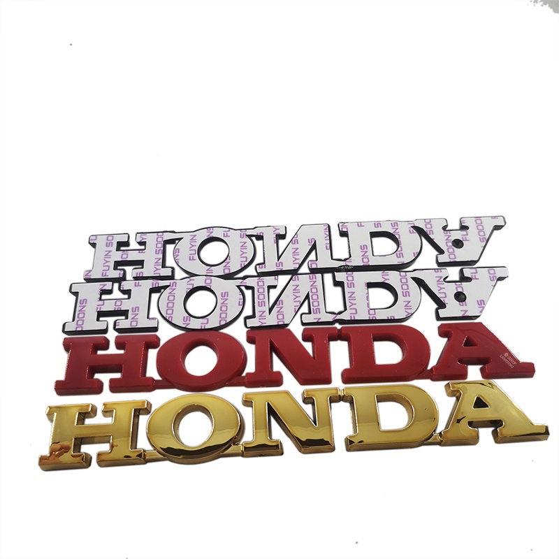 1x ABS Merah/Hitam/Emas/Serat Karbon Logo Honda Auto Mobil Side Fender Rear Trunk Emblem Badge Stiker Pengganti Honda