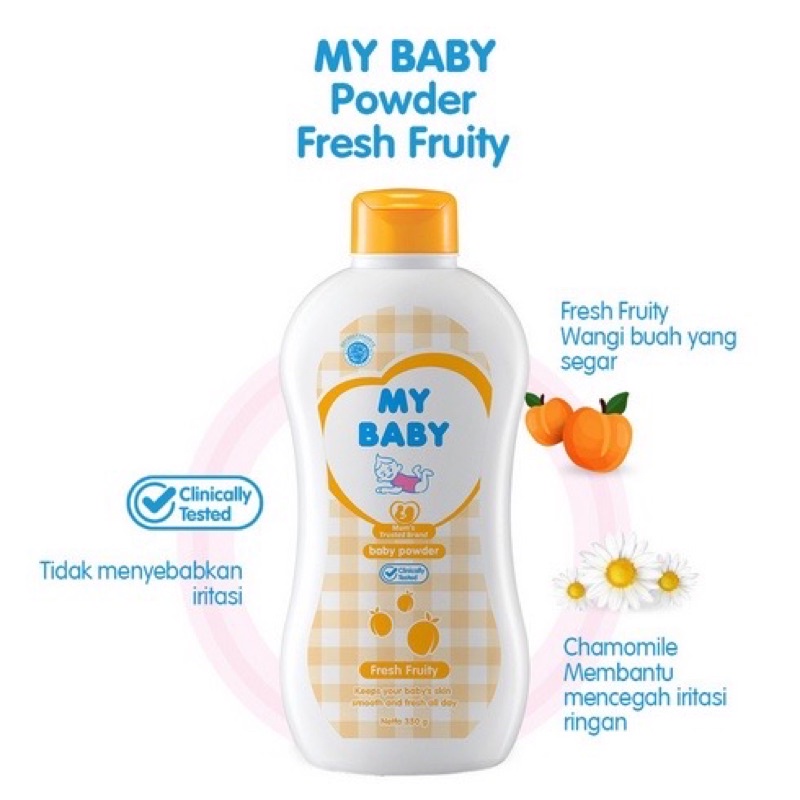 My Baby Powder Soft Gent| Sweet Floral| Fresh Fruit| Biang Keringat|Telon Plus|Bedak Bayi | Mybaby