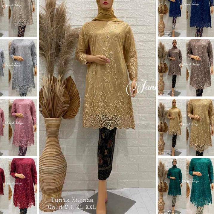 Menarik SETELAN KEBAYA KURUNG BROKAT KEBAYA TILLE BORDIR JUMBO MALIKA