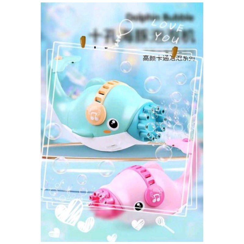 BUBBLE GUN MAINAN ANAK 10 MATA /ELECTRIC BUBBLE MACHINE /DOLPHIN BUBBLE/ PISTOL GELEMBUNG DOLPIN