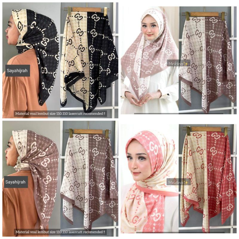 HIJAB MOTIF/VOAL MOTIF/HIJAB PRINT/VOAL SEGIEMPAT/JILBAB SEGIEMPAT MOTIF