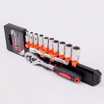 RRS STORE NEW SATU SET Taffware Kunci Pas CR-V Drive Socket Wrench Set 1/4 Handle 12 PCS kunci sok buat motor mobil