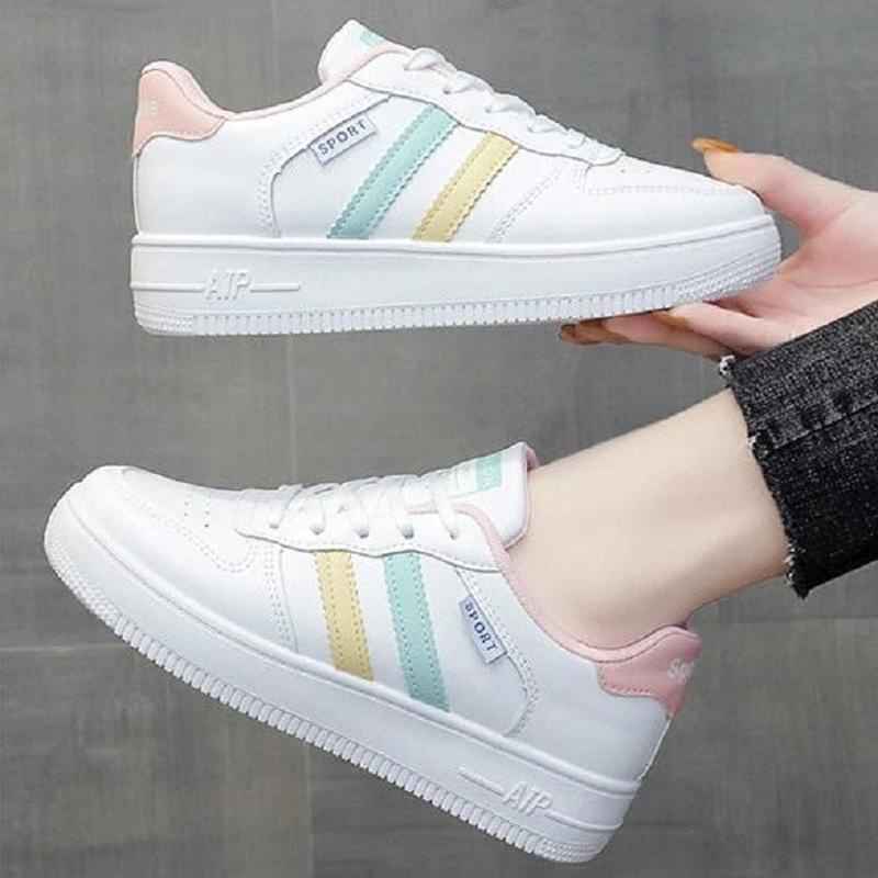 Sepatu Sneakers Tinggi Sneaker Putih Cewek Import Spatu Model Kekinian Sepatu Sneakers Wanita Sport