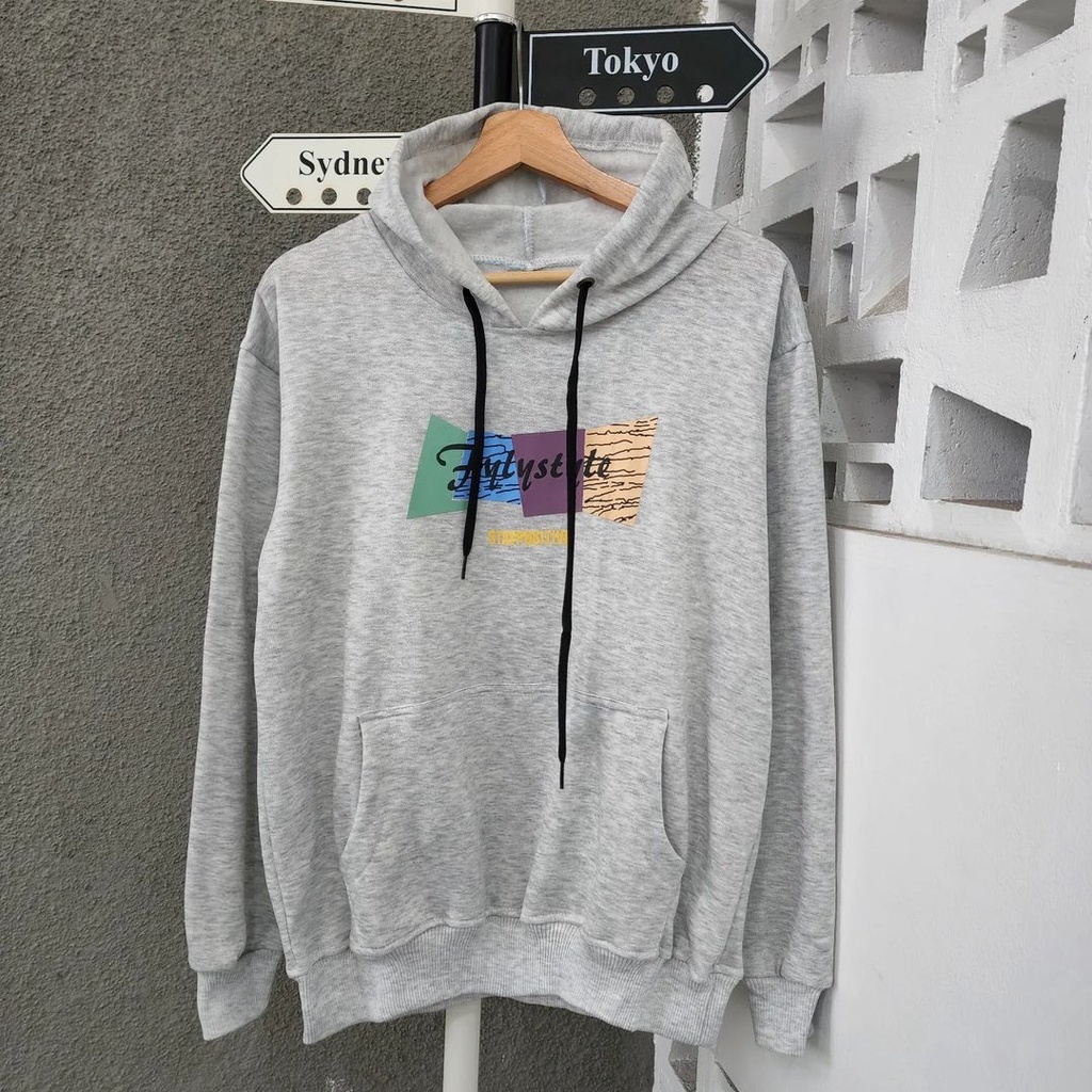 Hoodie Sweater Fly Style Motif Trendy Bahan Fleece Simple