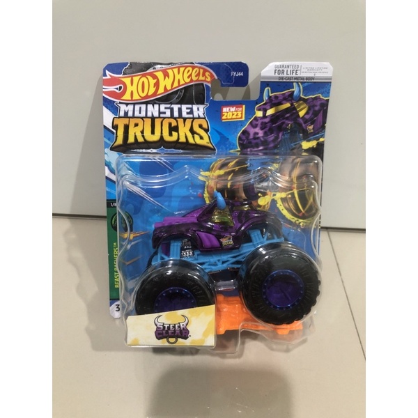 steer clear monster trucks hotwheels ungu