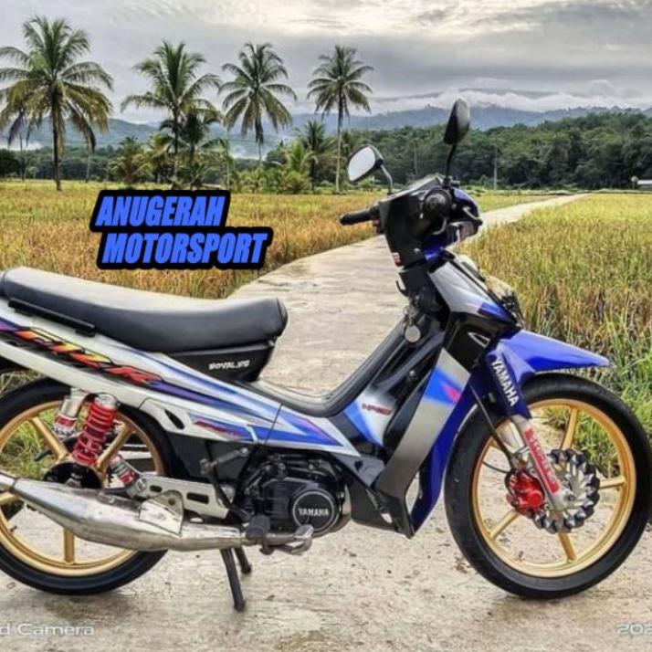 ➞ striping / sticker lis body fizr / fiz r / f1zr 2003 hitam silver grafis biru MR98