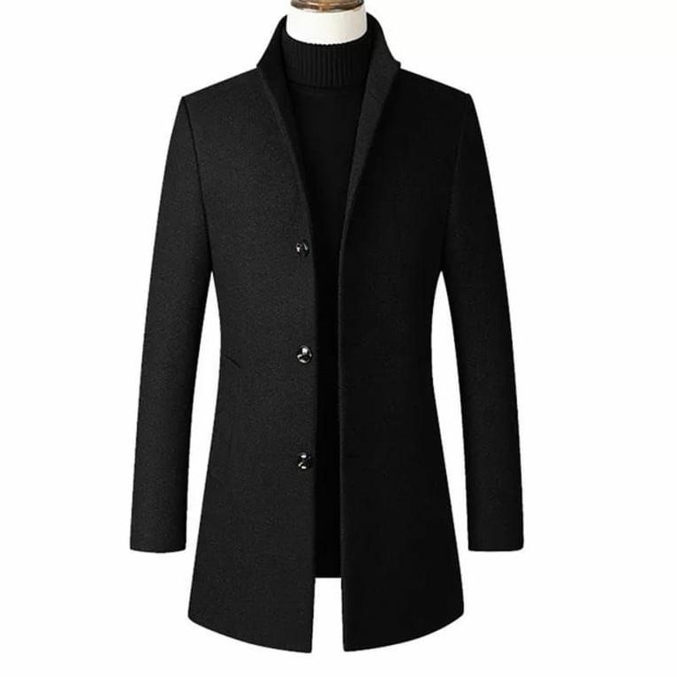 ((U-6-3 ♥> jubah blazer panjang pria keren long coat selutut terbaru banyak diminati