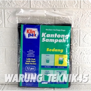 Klinpak - klin pak Plastik Kantong Sampah Sedang 60 x 80 cm isi 12 pcs