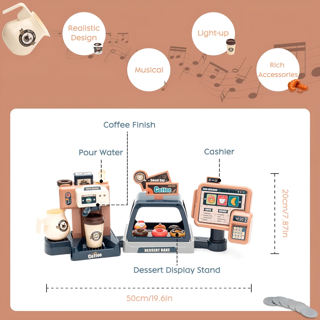 Home Coffe Machine | Mainan Anak Perempuan Mainan Edukasi | Mainan Kasir Kasiran Anak Cewek Coffee Shop | Mainan Seru Untuk Keluarga