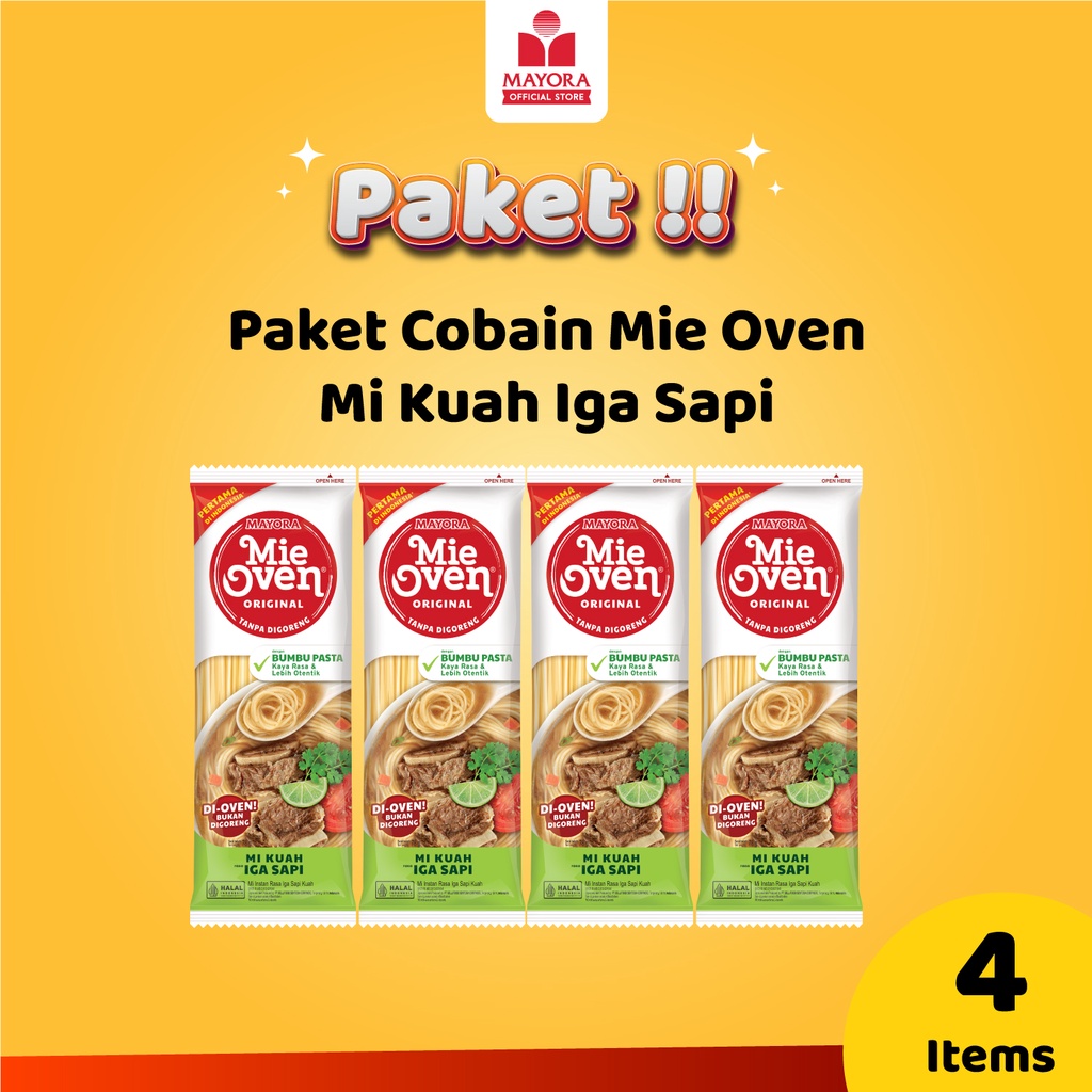 Promo Harga Mie Oven Mie Instant Iga Sapi 78 gr - Shopee