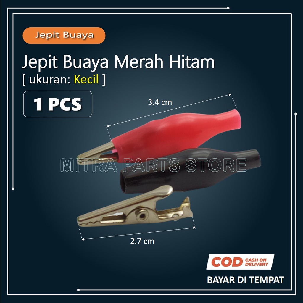 Jepit Buaya KECIL - 1 Pasang / Jepitan Aki - Capit Buaya - Jepitan Buaya - Small Alligator Clip
