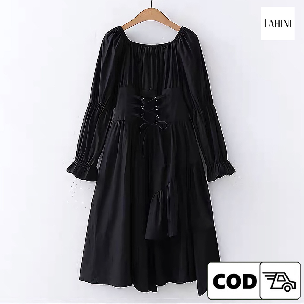 Tunik Korean Style Tunik Wanita Kekinian Terbaru Vintage Remaja Dewasa Bahan Moscrepe Warna Polos Hi