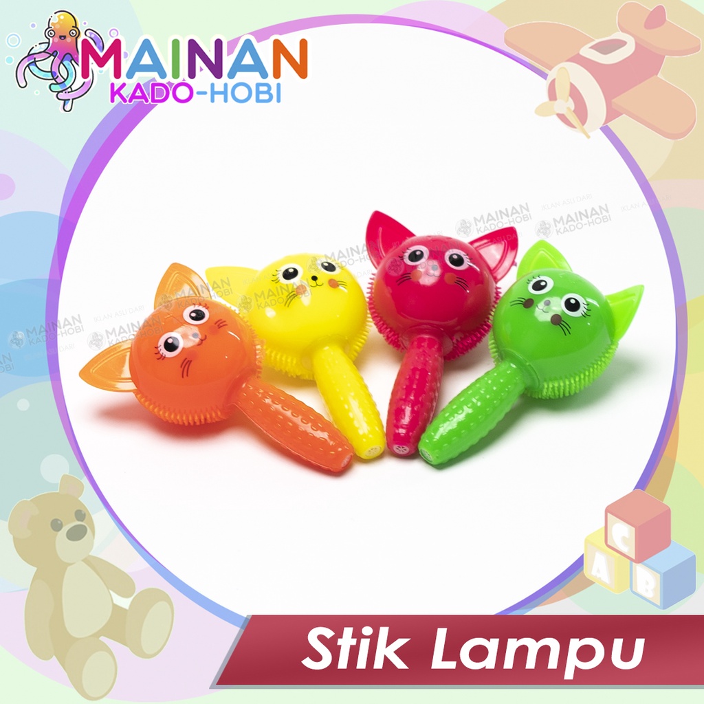 MAINAN ANAK EDUKASI GOYANG BONEKA KARAKTER RUBBER STIK LAMPU