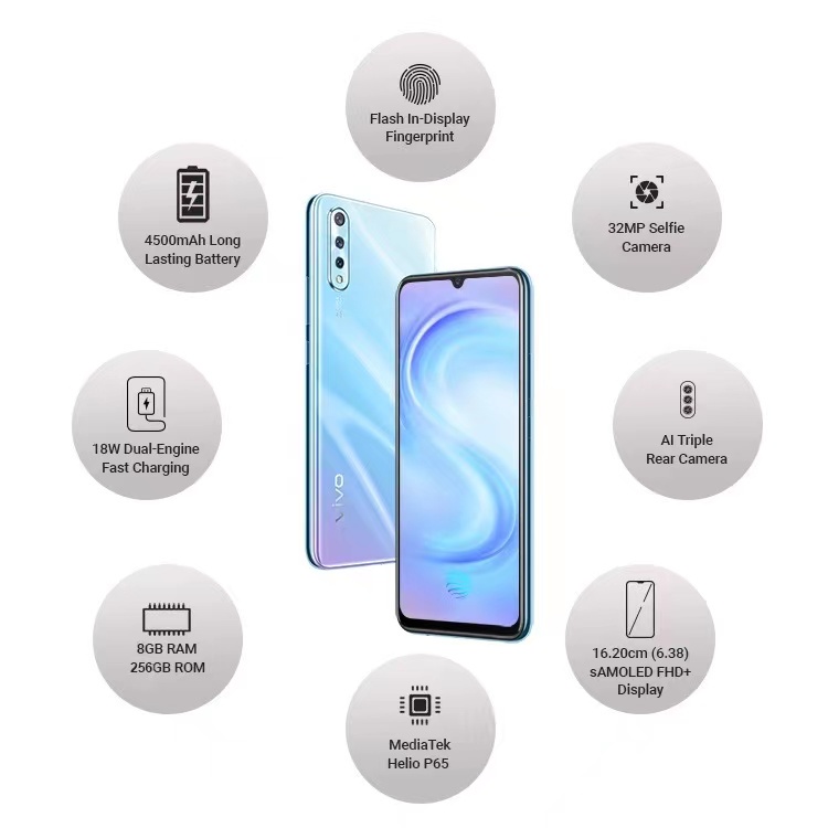 HP VIVO S1 RAM 8/256GB 32MP depan 16MP Kamera Belakang Layar 6.38 inci Baru Garansi 1 Tahun