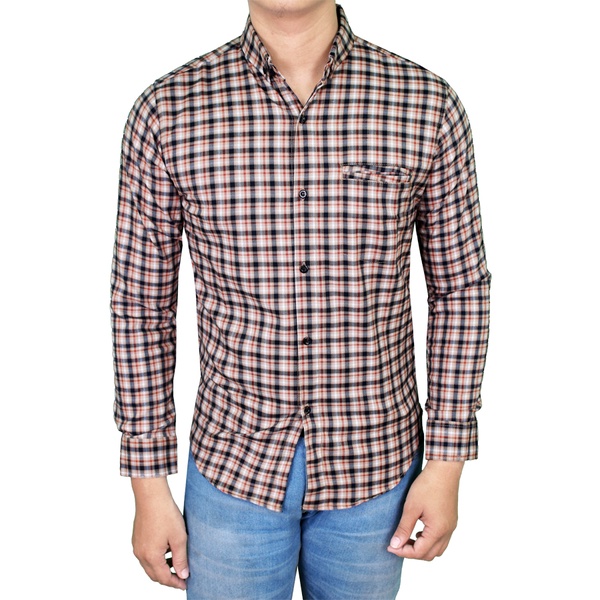 Kemeja Flannel Pria Flanel Hitam – Putih – LNG 1713