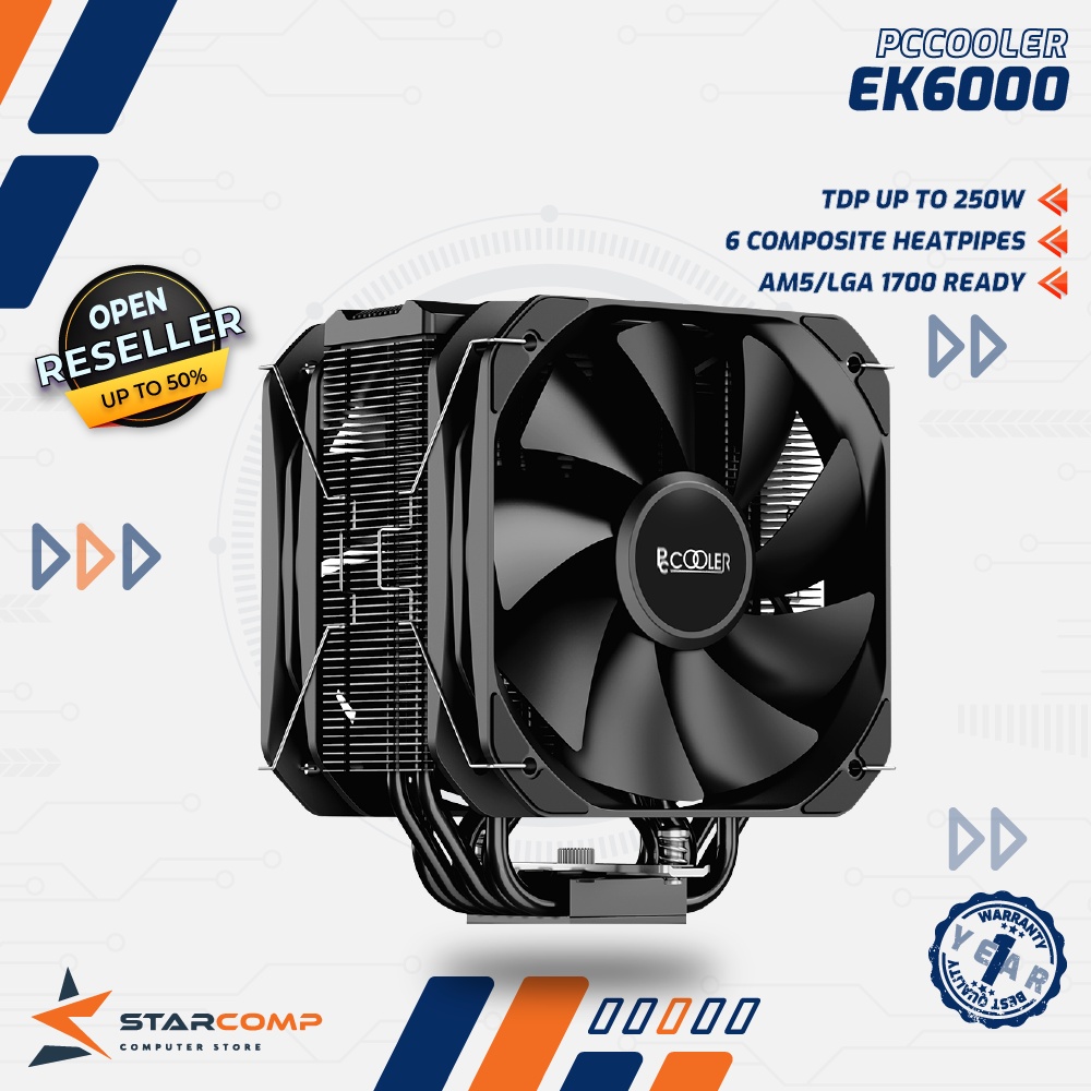 PCCOOLER PALADIN EK6000 Dual Tower Cooler 6 Heatpipes TDP 250W EK 6000