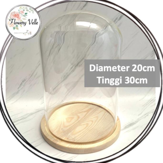 Glass Dome Besar Kubah Kaca Flower Dome Jar Kosong Display Box