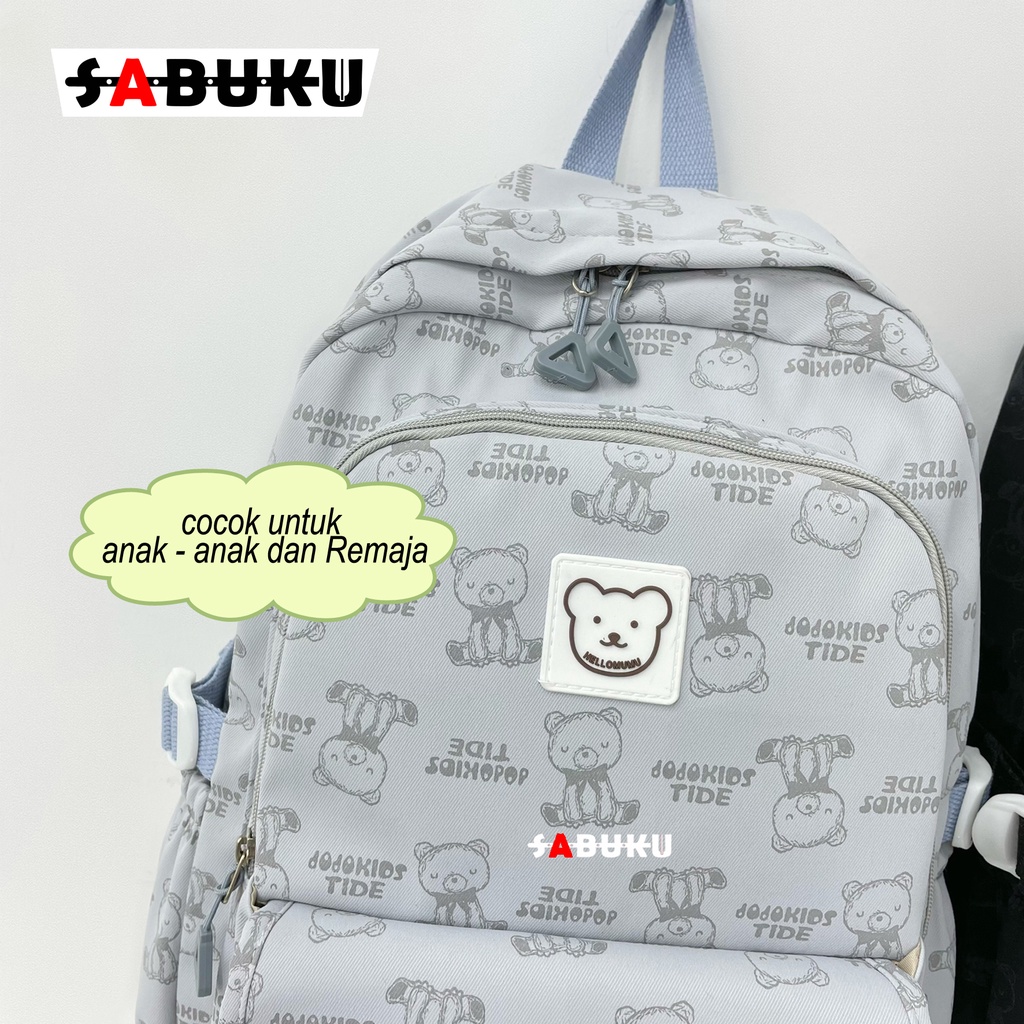 Tas Ransel Sekolah Tas Sekolah SD SMP SMA Pria Wanita Tas Punggung Backpack Fashion Motif - 276