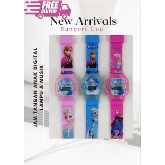 JAM TANGAN ANAK DIGITAL MUSIK LAMPU KARAKTER BANYAK // JAM TANGAN ANAK CEWEK COWOK MODEL SEGI BARU /