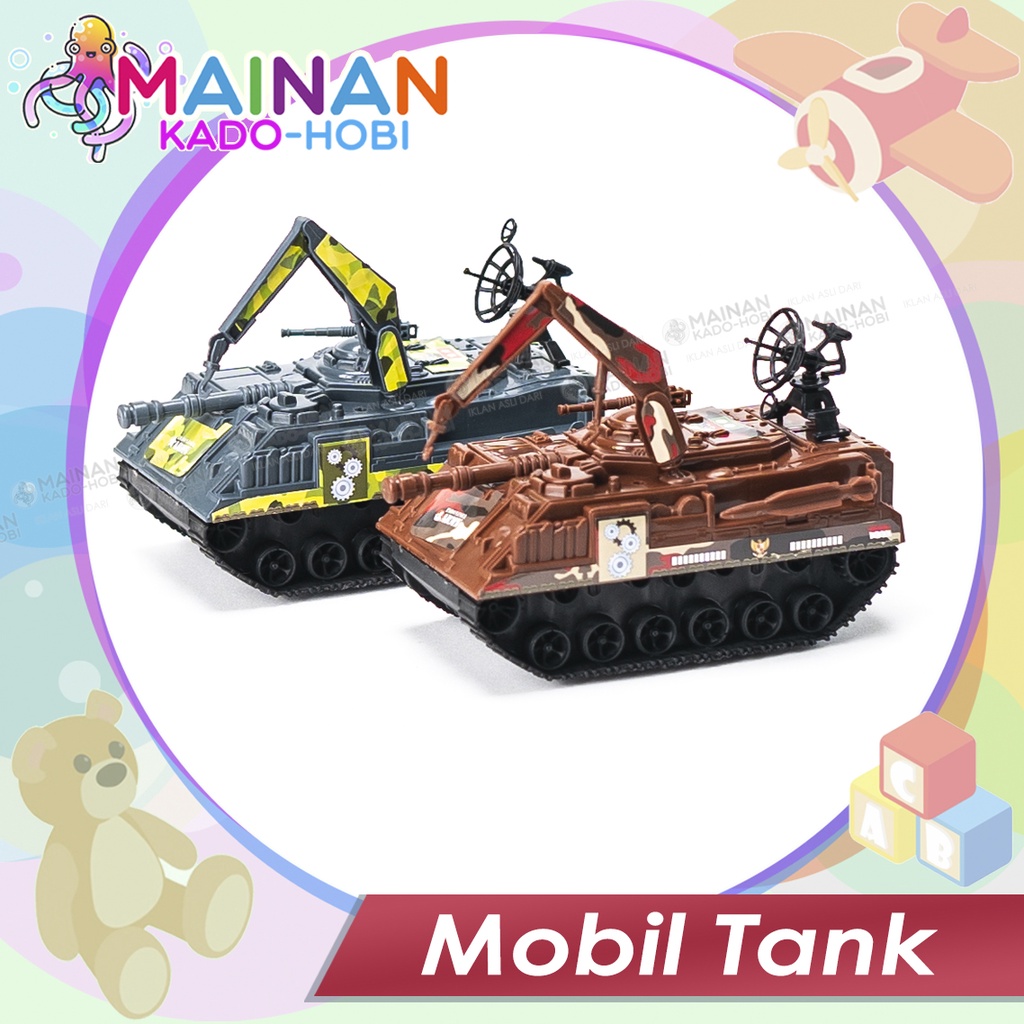 MAINAN ANAK DIECAST MOBIL BATTLE TANK TEMPUR MILITER