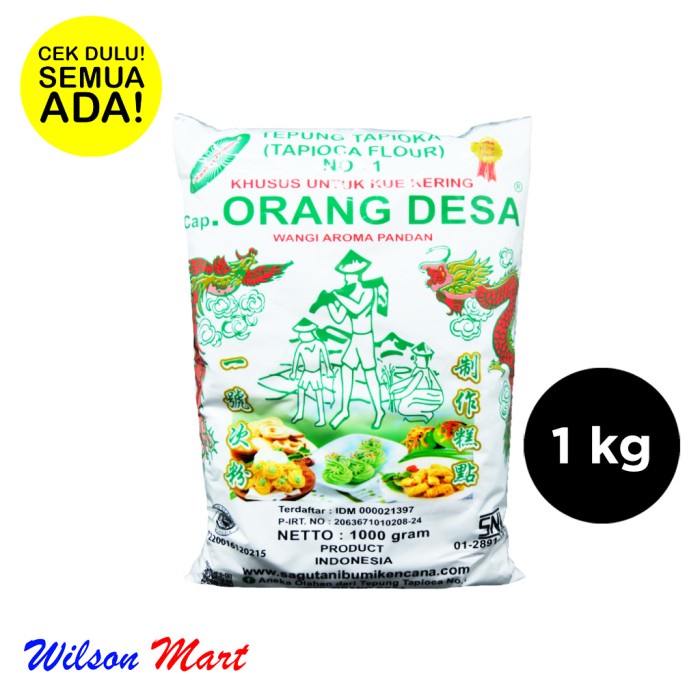 

SAGU TANI AROMA PANDAN CAP ORANG DESA BUMI KENCANA TEPUNG TAPIOKA 1 KG