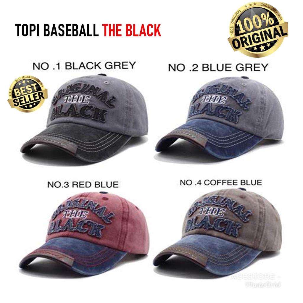 Baseball Cap • THE BLACK - Topi Baseball Topi pria Topi wanit Topi distro Topi original Aksesoris