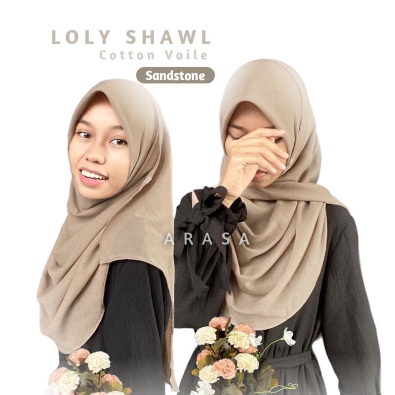 Loly Shawl by Arasa Hijab • Cotton Voile Pashmina Segiempat • Hijab malaysia • Hijab Kondangan • Hijab pengantin • Bride Shawl • Hijab wisuda