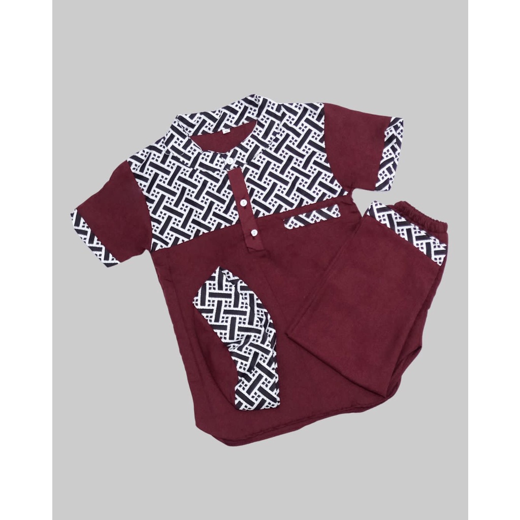 PROMO-KOKO BATIK ANAK SETELAN ANAK BAJU MUSLIM ANAK KOKO BATIK AZRIEL