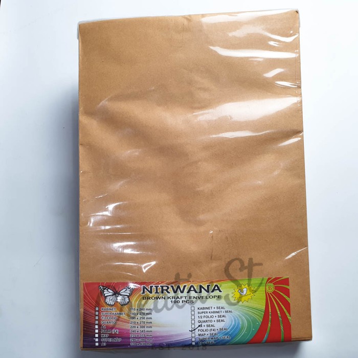 

✨NEW✨ - Amplop Coklat Polos Ukuran Folio (D) dengan Lem Seal Merk Nirwana