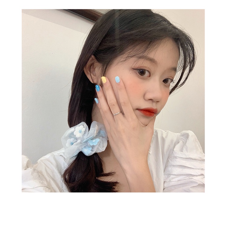 KARET SCRUNCHIE FLOWER, IKAT RAMBUT KOREA