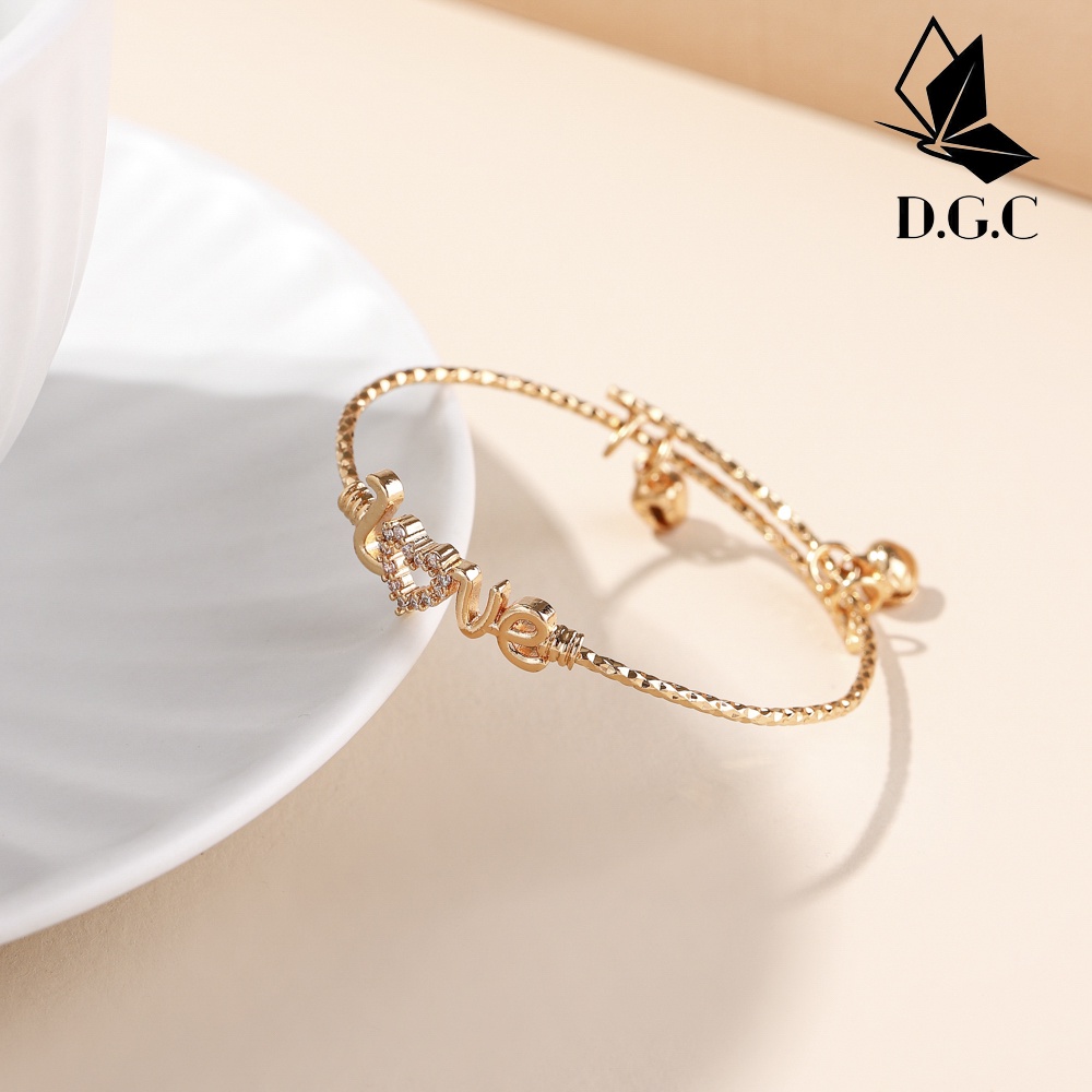 D.G.C✨Gelang Titanium Anak Perempuan Lapis Emas Fashion Aksesoris Tangan Anti Karat Tidak Luntur Perhiasan Murah D513