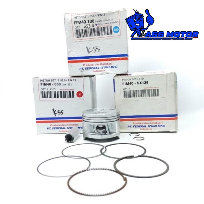 PISTON KHARISMA FIM 40 PISTON SUPRA 125 FIM 40 PISTON KIT FIM 40 KARISMA SUPRA X 125 PIN 13