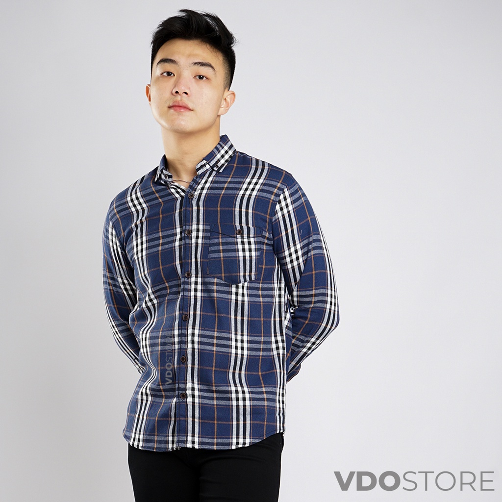 KEMEJA FLANEL PRIA 31B BURBERRY WHITENAV - M L XL XXL 3XL - KEMEJA LENGAN PANJANG VDOSTORE DEWASA BAJU FLANNEL TANGAN PANJANG HITAM NAVY ABU MOTIF KEMEJA COWOK MURAH DEWASA SANTAI TEBAL KUALITAS IMPORT BAJU CATUR PANEL FANEL