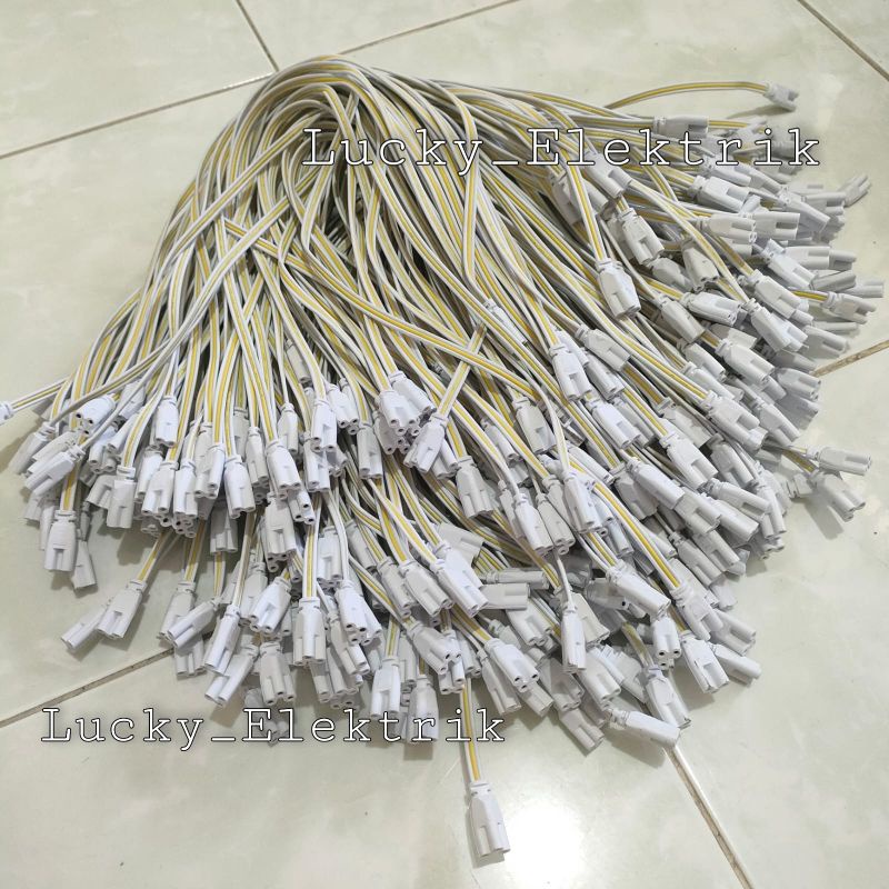 Kabel T5 LED 2 Sisi 3 Lubang / Sambungan T5 LED / Socket T5 LED 3 Lubang - 2 Sisi / Konektor T5 LED