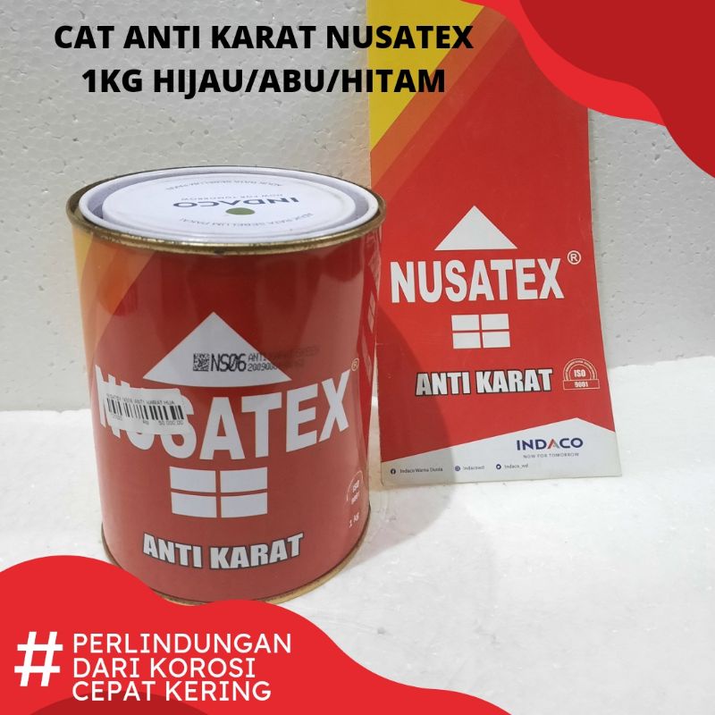 CAT ANTI KARAT NUSATEX ZINC CHROMATE 1KG HIJAU ABU HITAM MENI MENNI BESI MENI BESI ANTI KARAT CAT BE