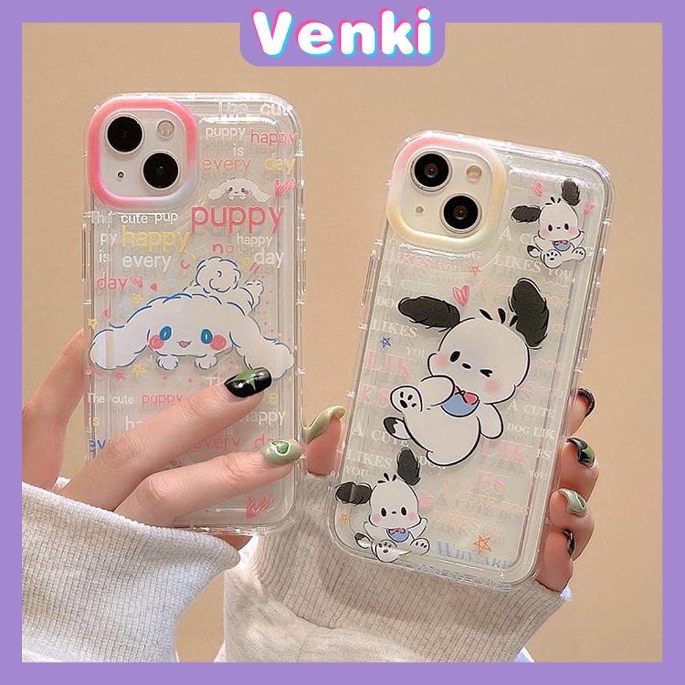 Case For iPhone 14 Pro Max TPU Soft Jelly Airbag Clear Case Cute Cartoon Puppy Camera Protection Shockproof For iPhone 14 13 12 11 Plus Pro Max 7 Plus X XR