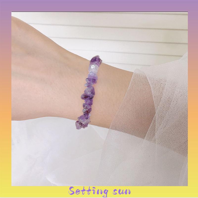 Gelang Kristal Batu Alam aksesoris fashion Korea Untuk Wanita TN