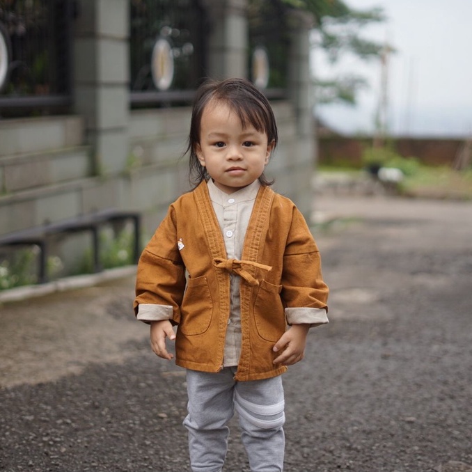 Best seller Atasan anak laki laki perempuan kimono outer blazer jeans denim unisex realpict 1-9 tahu