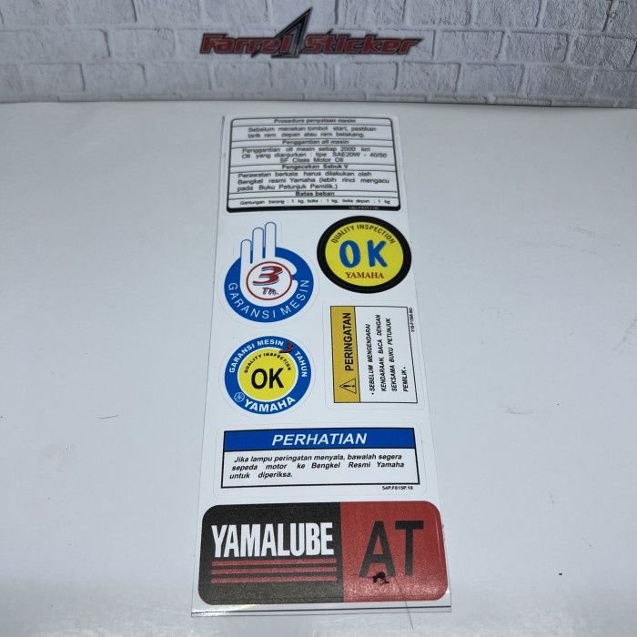 Stiker WARNING INFORMASI sticker PERINGATAN SET MOTOR YAMAHA Termurah - YAMALUBE AT